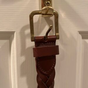 Brown leather brass buckle J. Crew belt.